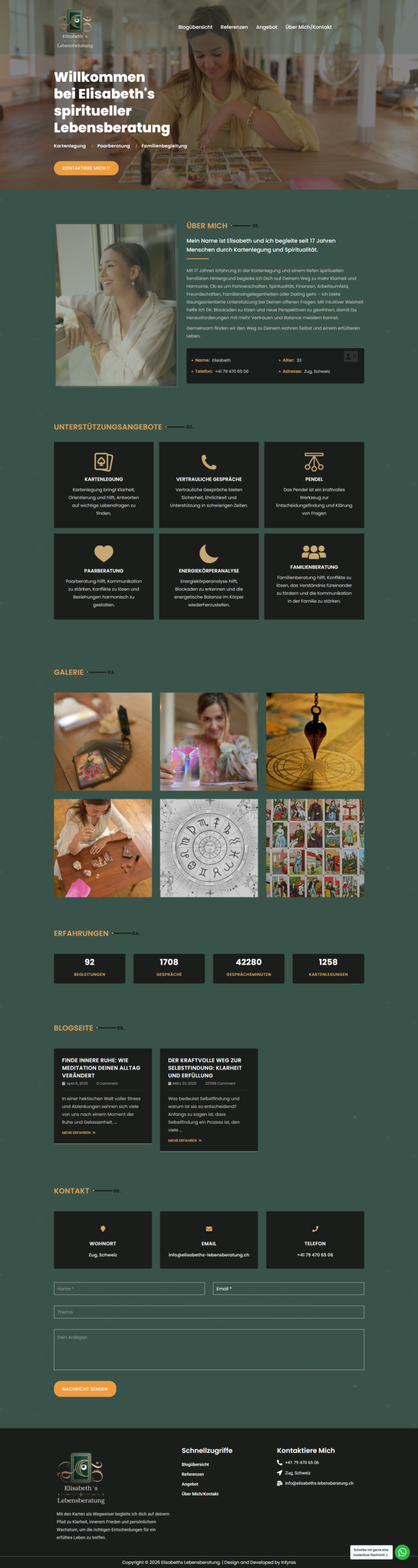 Elisabeth Lebensberatung website by Infyras