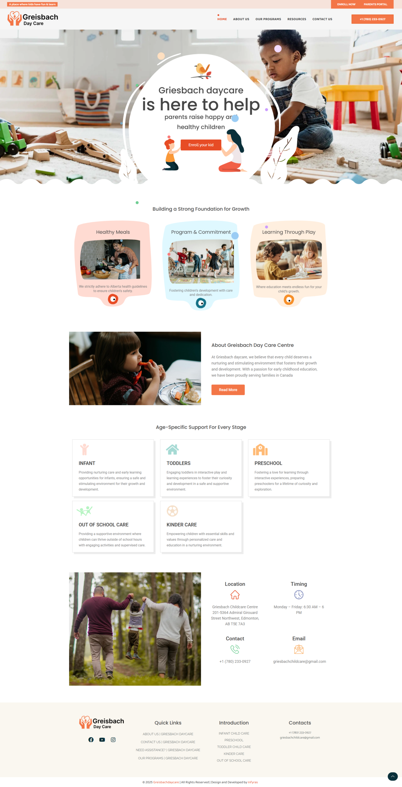 Greis Bach Day Care website by Infyras