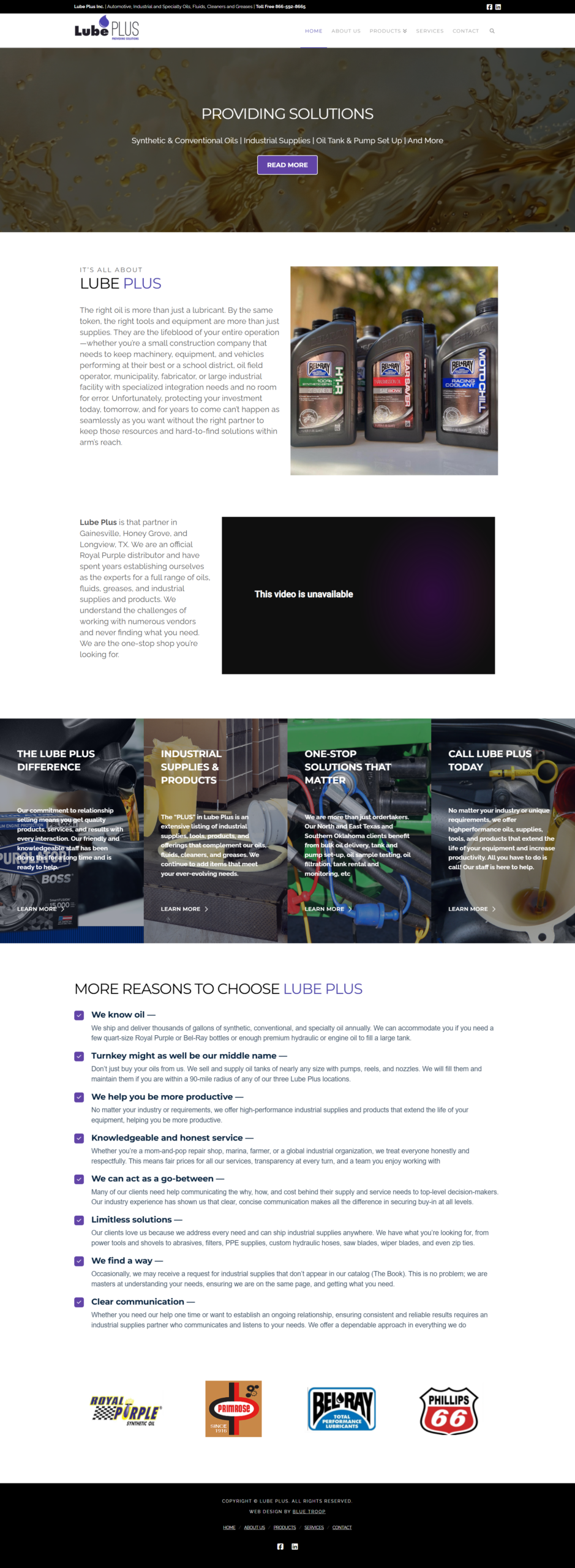 Lube plus oil website by Infyras