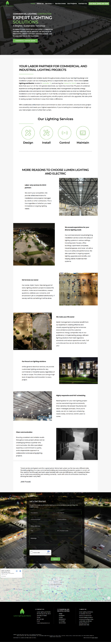 Lumen Lighting website by Infyras