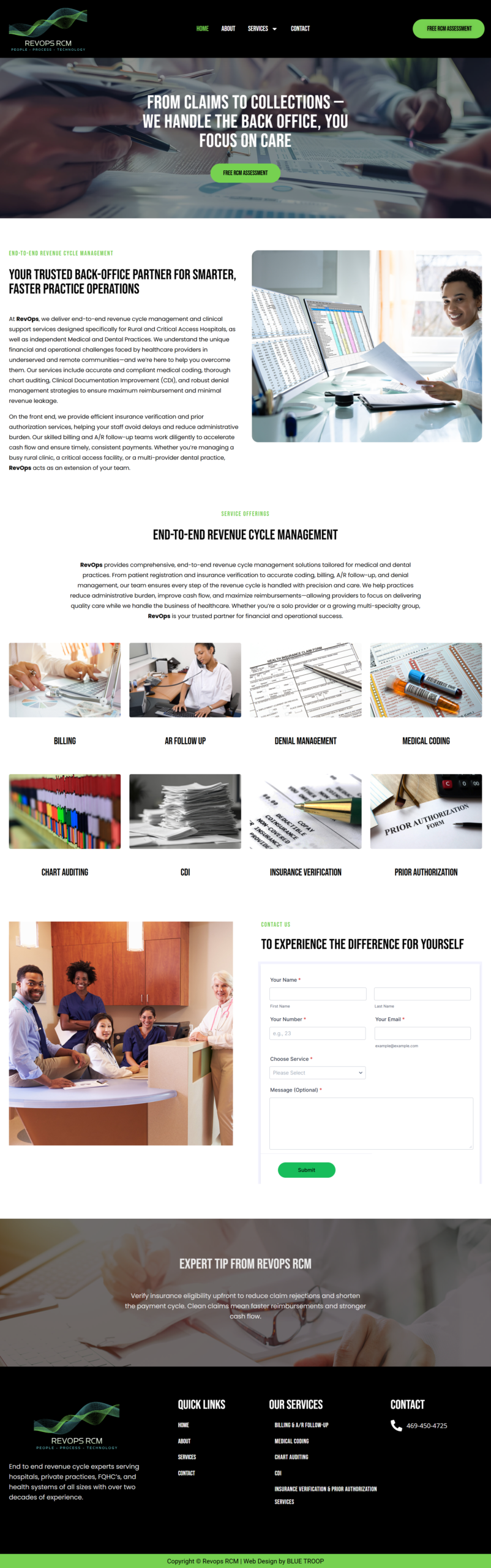 Revops CRM website by Infyras