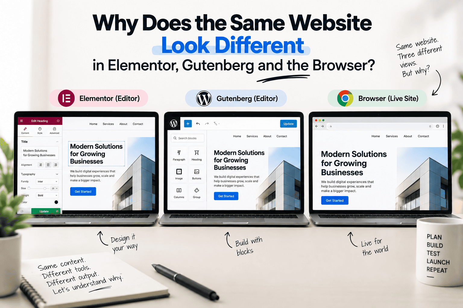 Why Does the Same Website Look Different in Elementor, Gutenberg and the Browser?